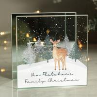 Personalised Christmas Deer Glass Tea Light Candle Holder Extra Image 1 Preview